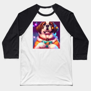 Cute St. Bernard Drawing Baseball T-Shirt